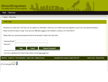 Tablet Screenshot of clientarea.directenquiries.com